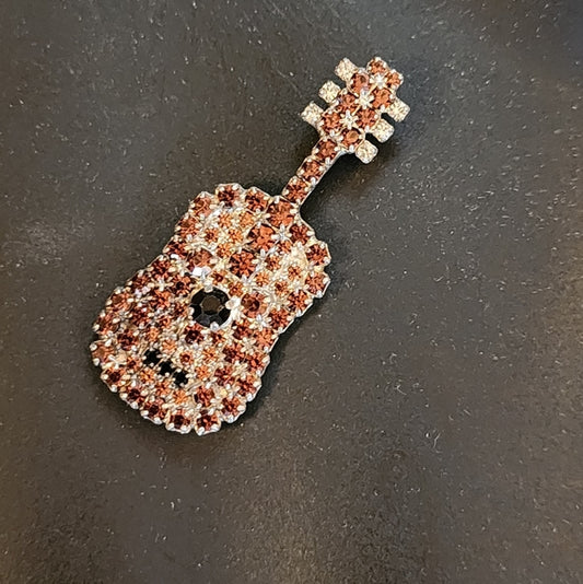 Rhinestone guitar pendant for necklace costume fashion jewelry unisex