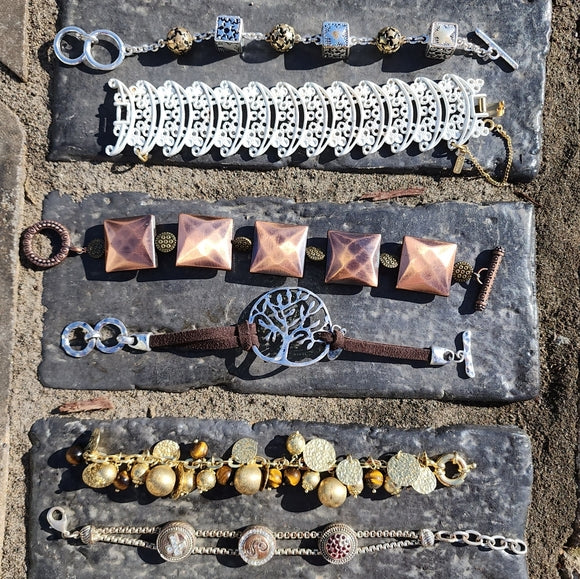 Lot of costume fashion jewelry bracelets Tree of Life Monet