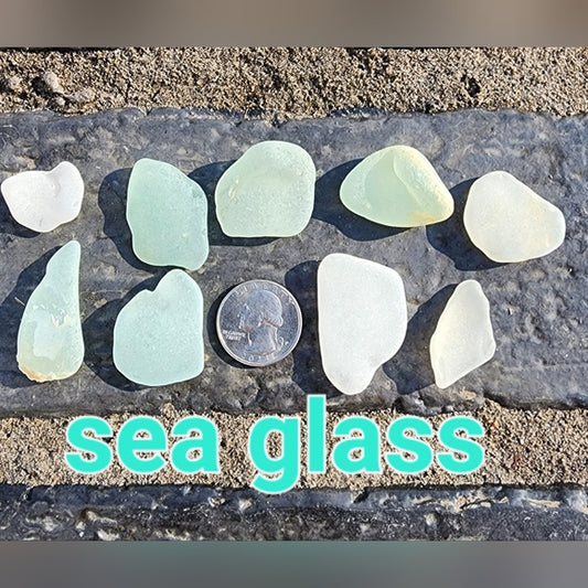 Lot of Lake Erie genuine sea beach glass large rare pieces for crafts  jewelry