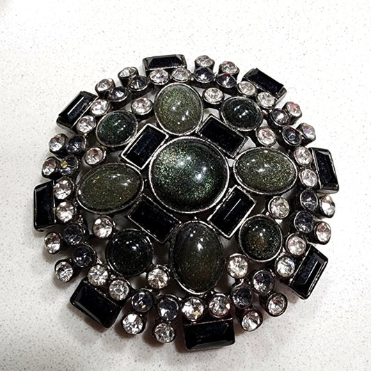 Costume fashion statement jewelry huge chunky rhinestone brooch