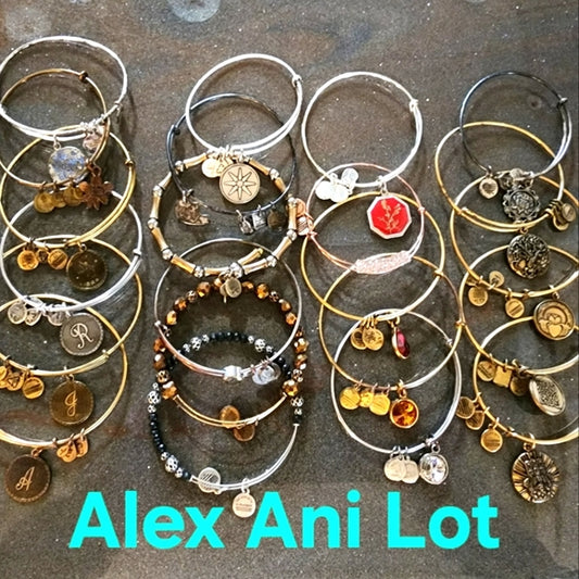 Alex & Ani jewelry lot 22 bangle charm bracelets silver & Gold tone