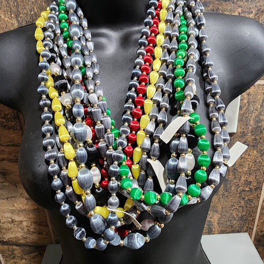 Bundle lot of 11 silk wrapped beaded necklaces like new jewelry