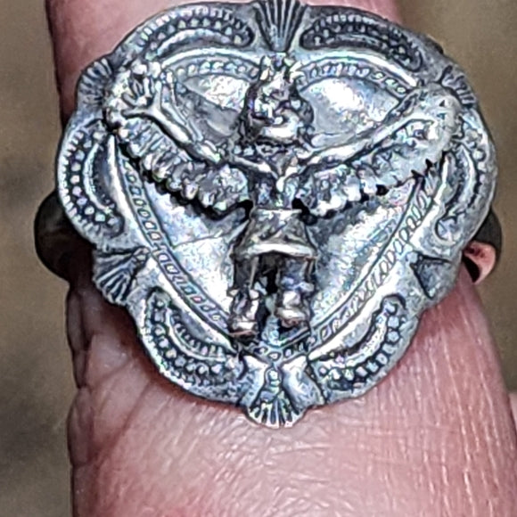 Vintage Sterling silver Native American eagle dancer Kachina ring size 8