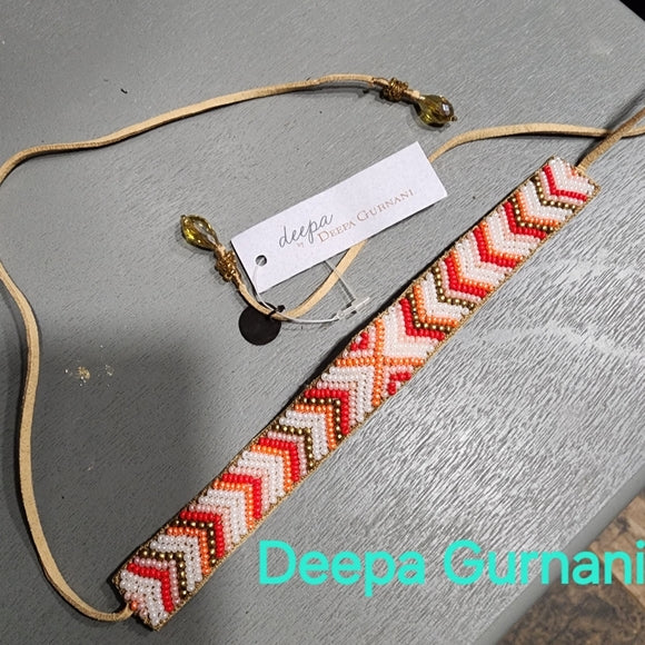 NWT Deepa Gurnani seed bead southwestern necklace or wrap bracelet