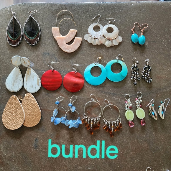 Fashion Jewelry bundle lot pierced earrings red blue dangle wear or resell