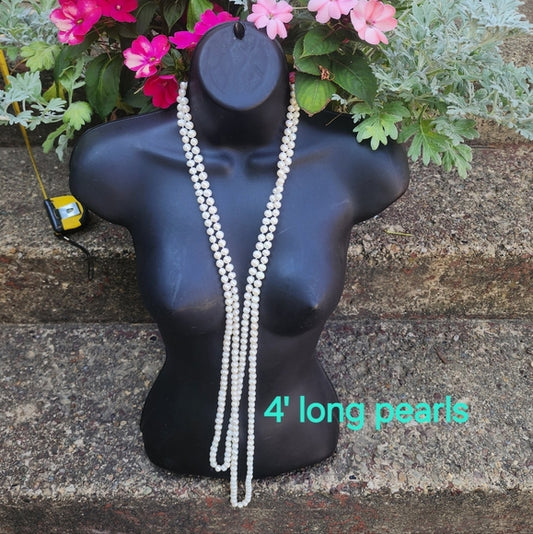 Knotted Authentic pearl pearls necklace fine jewelry hangs 4 foot long strand