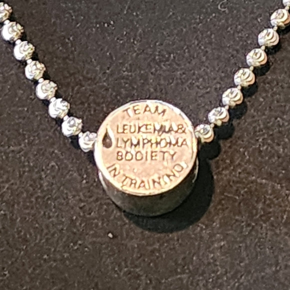 Sterling silver pendant & necklace 26.2 marathon Leukemia Lymphoma society race