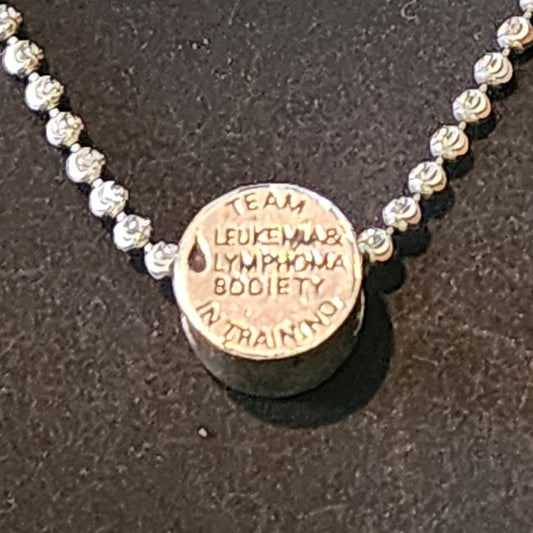 Sterling silver pendant & necklace 26.2 marathon Leukemia Lymphoma society race