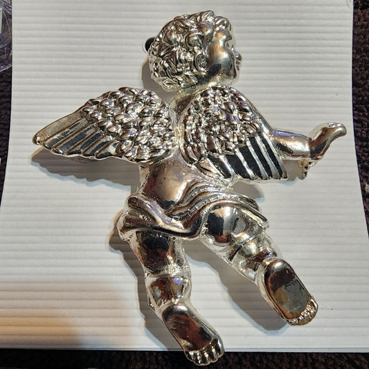 Gift bundle lot  4 cherub angles cupid silver tone brooch scarf pin pendant j…
