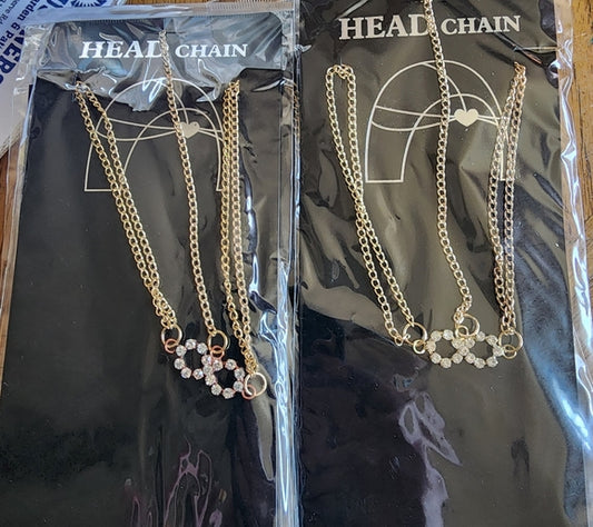 Bundle lot 12 gold tone rhinestone Head chain fashion jewelry party gift resale
