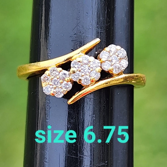 14k karat yellow gold wedding engagement promise diamond ring size 6.75