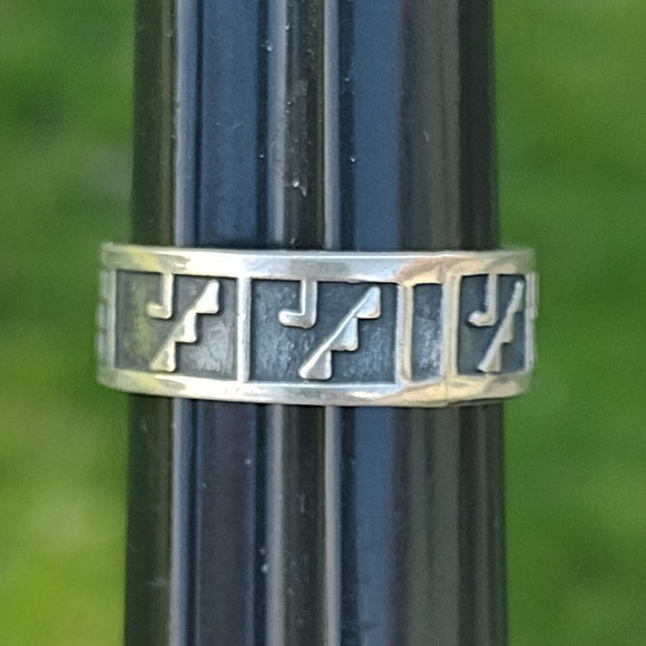 Vintage Mexican Sterling band ring size 7 wedding band engagement jewelry
