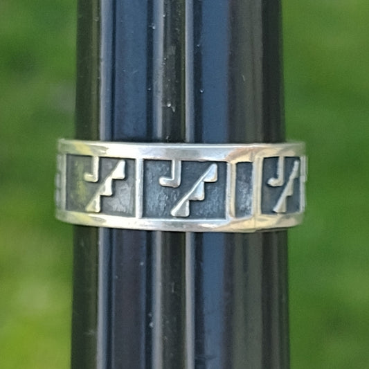 Vintage Mexican Sterling band ring size 7 wedding band engagement jewelry