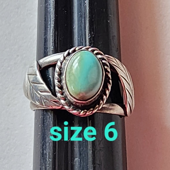Vintage sterling silver Native American ring size 6 turquoise jewelry