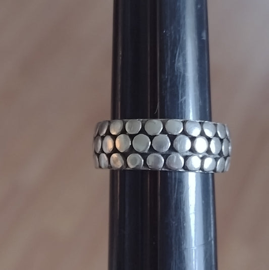 retro modern Sterling silver ring size 6 by Samuel Aaron designer jewelry