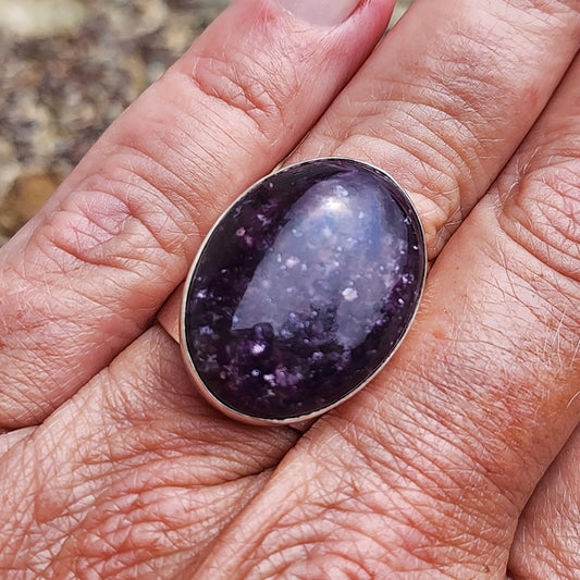 Jay King sterling silver chunky Purple Lepidolite ring size 7.5 jewelry
