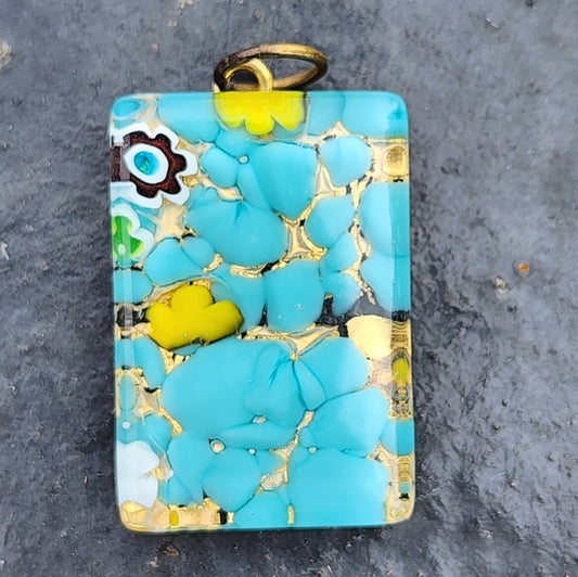 Signed Vetro Di Murano made in Italy Art glass pendant venetian fashion jewelry