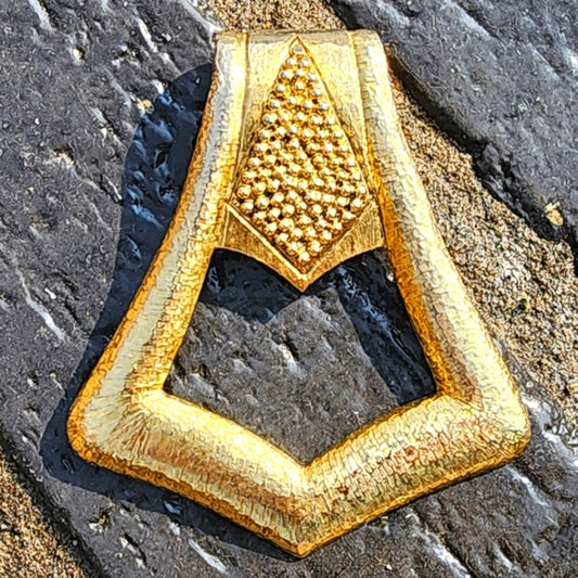 Vintage huge Statement Pendant Gold Tone by Pauline Rader Fashion jewelry