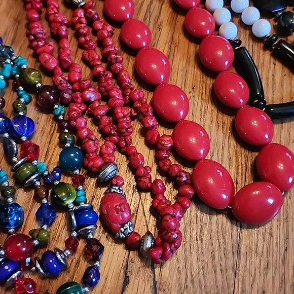 Bundle lot acrylic lucite bead necklaces costume fashion jewelry