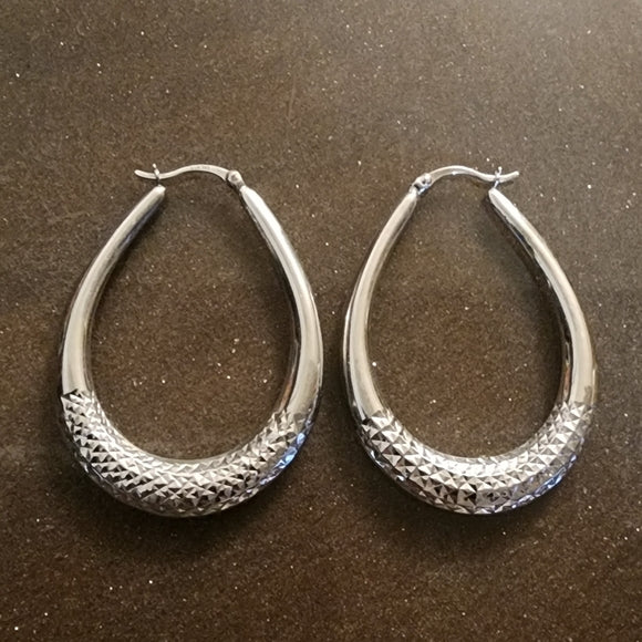 Sterling Silver Diamond Cut Bottons earrings SLC Fine Jewelry