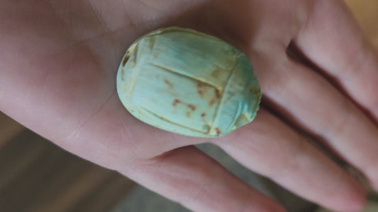 Egyptian Amulet with hieroglyphics carved scarab