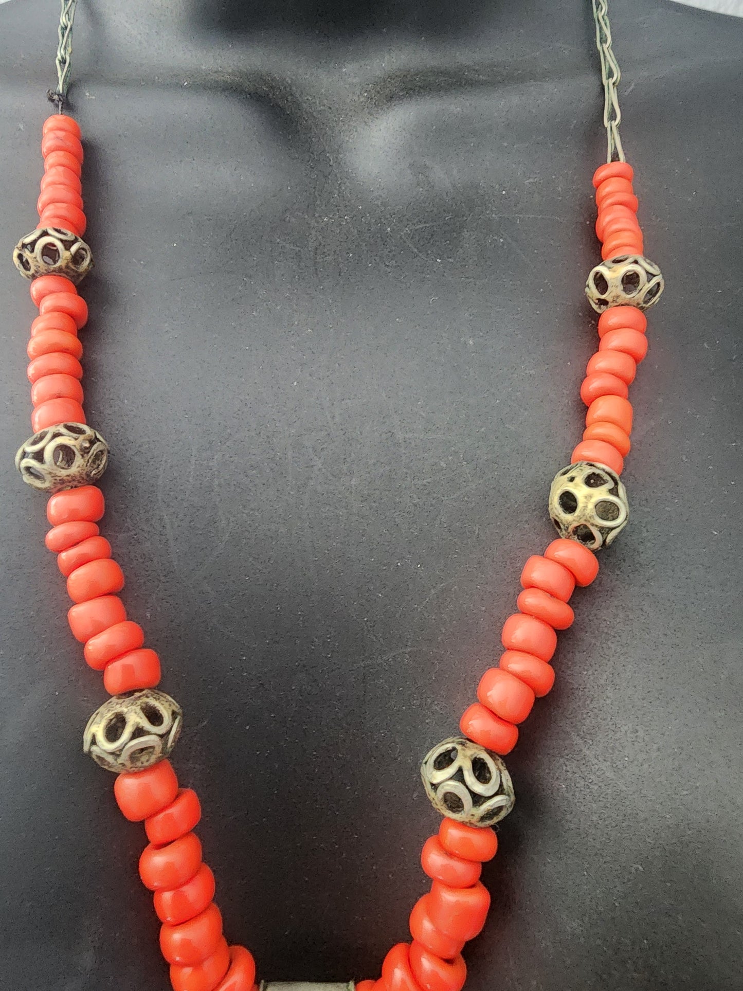 Moroccan red coral Boghdad Necklace unique jewelry