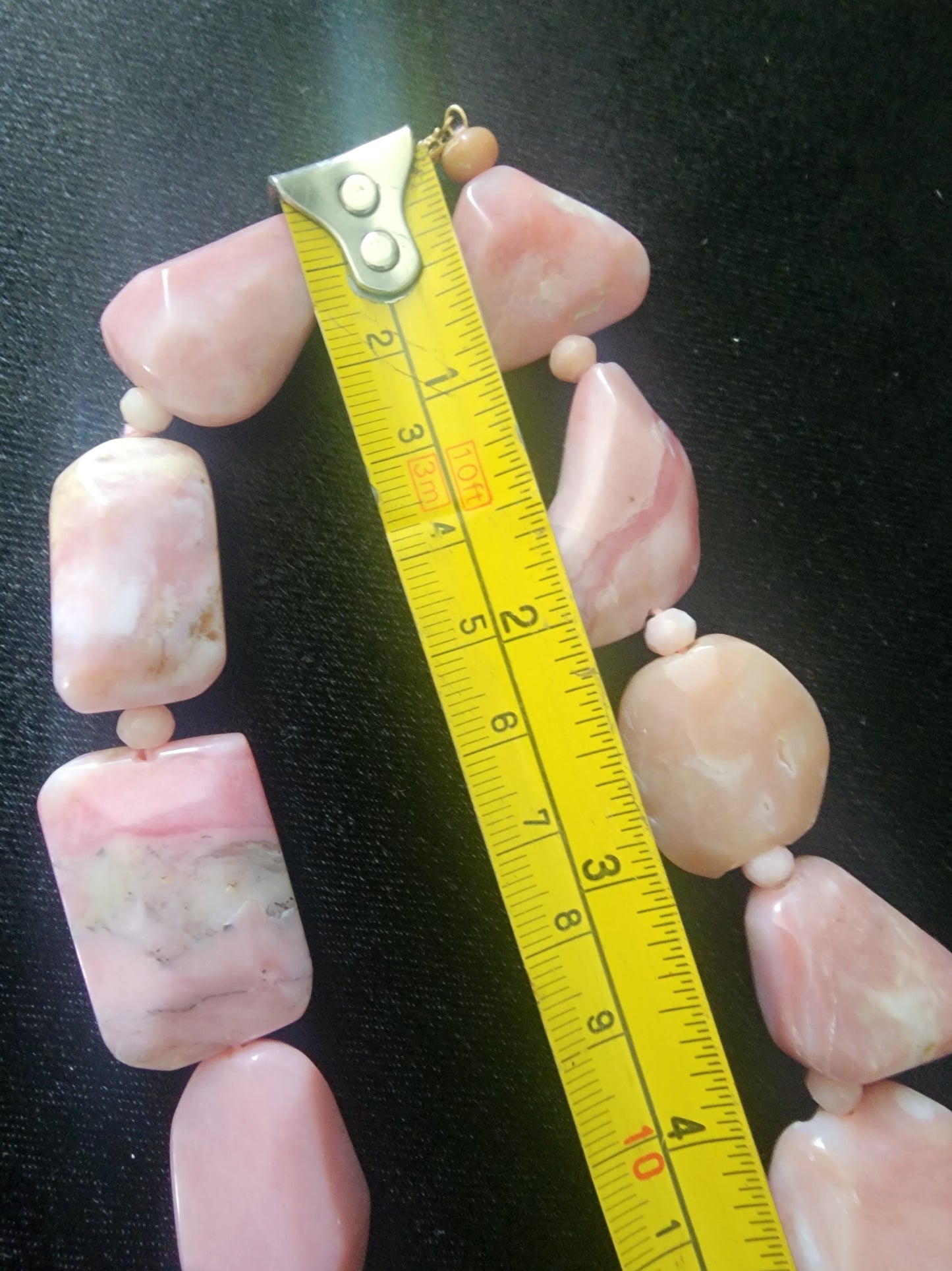 Chunky pink opal necklace